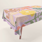 Block print summer meadow soft lilac Tablecloth Gallery Image 1