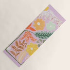 Block print summer meadow soft lilac Yoga Mat Gallery Image 1