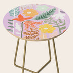 Block print summer meadow soft lilac Side Table Gallery Image 2