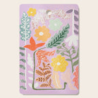 Block print summer meadow soft lilac Cutting Board Gallery Image 1