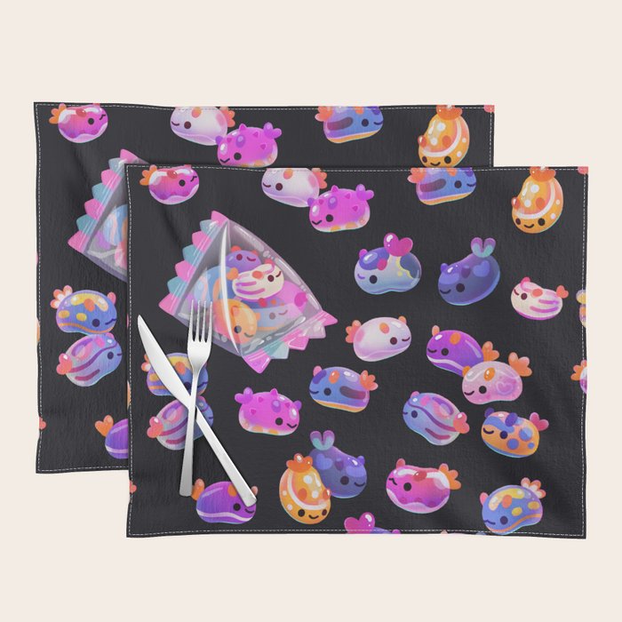 Jelly bean sea slug - dark Placemat Gallery Image 1