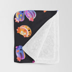 Jelly bean sea slug - dark Throw Blanket Gallery Image 3