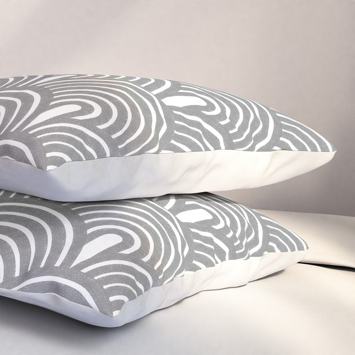 Grey Waves Pillow Sham Gallery Image 3