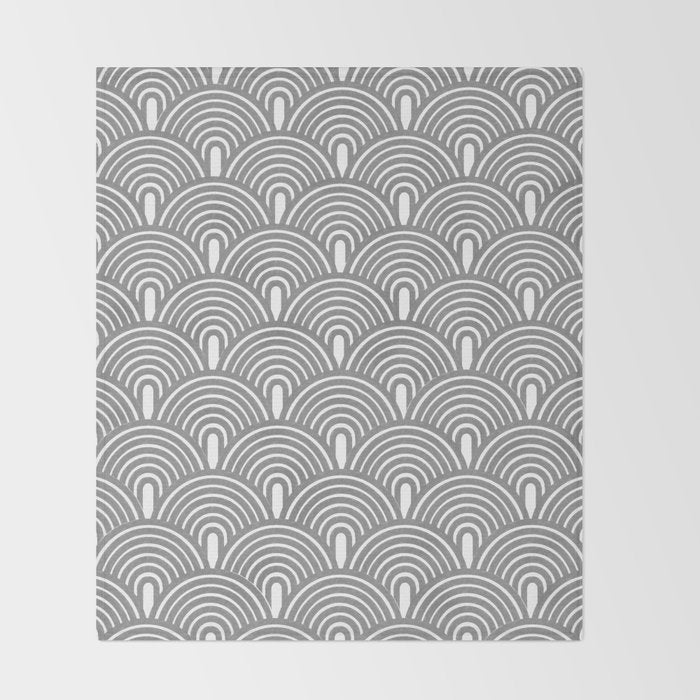 Grey Waves Throw Blanket Gallery Image 2