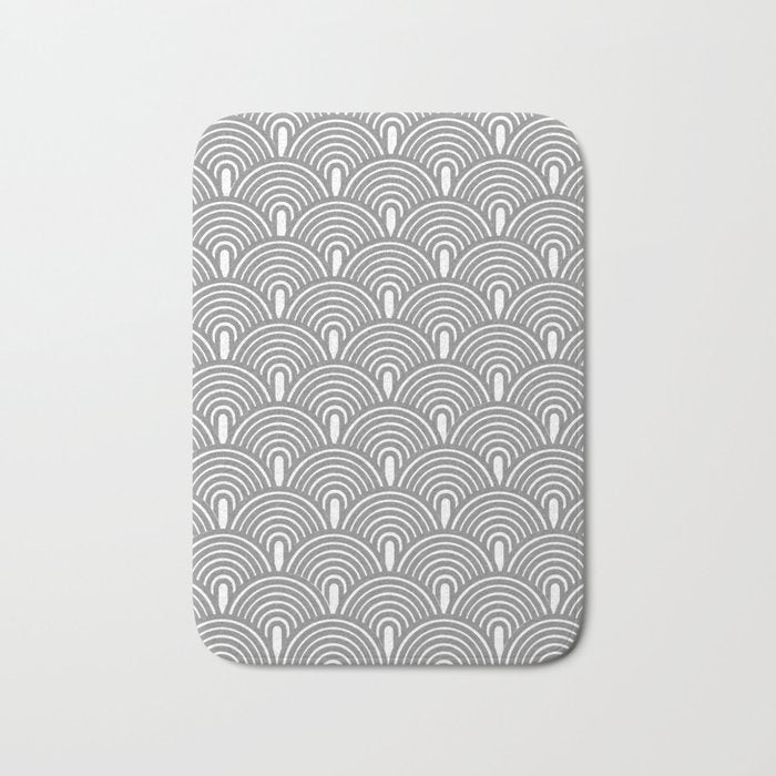 Grey Waves Bath Mat Gallery Image 1