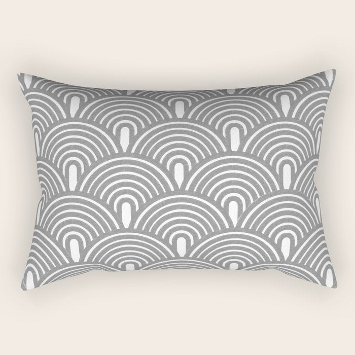 Grey Waves Rectangular Pillow Gallery Image 1