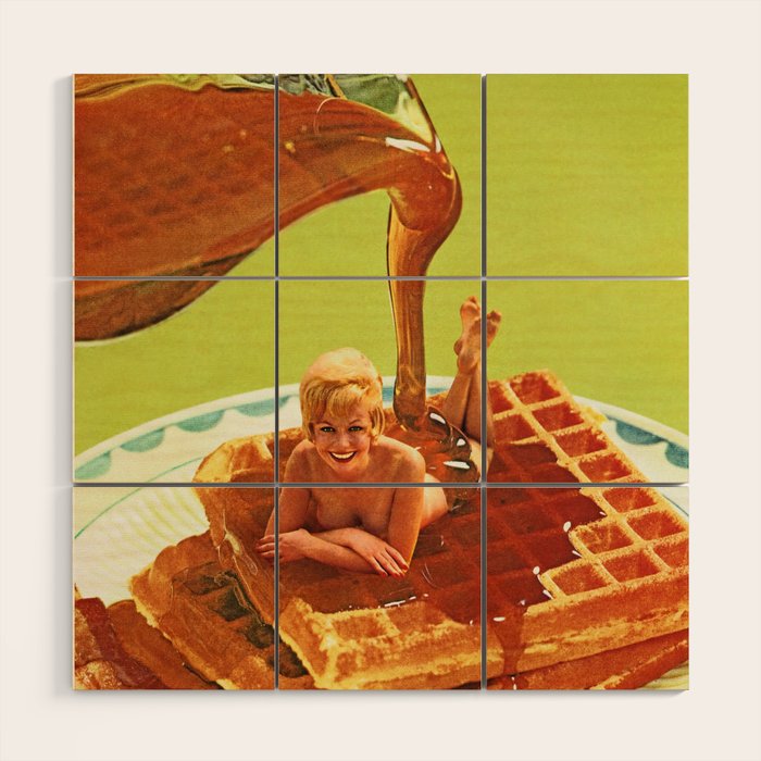 Pour some syrup on me - Breakfast Waffles Wood Wall Art Gallery Image 1