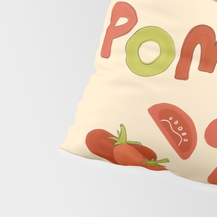Hand Drawn Italian Roman Pomodori Tomato Classic Mediterranean Art Pillow Sham Gallery Image 4