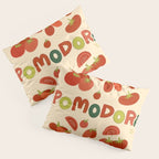 Hand Drawn Italian Roman Pomodori Tomato Classic Mediterranean Art Pillow Sham Gallery Image 3