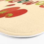 Hand Drawn Italian Roman Pomodori Tomato Classic Mediterranean Art Bath Mat Gallery Image 3