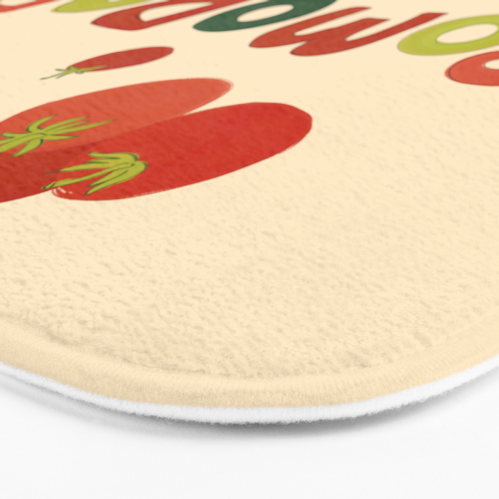 Hand Drawn Italian Roman Pomodori Tomato Classic Mediterranean Art Bath Mat Gallery Image 3