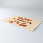 Hand Drawn Italian Roman Pomodori Tomato Classic Mediterranean Art Rug Gallery Image 3