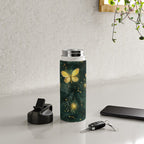 Dark Forest Green Fireflies Lightning Bugs Watercolor All Over Water Bottle Gallery Image 4