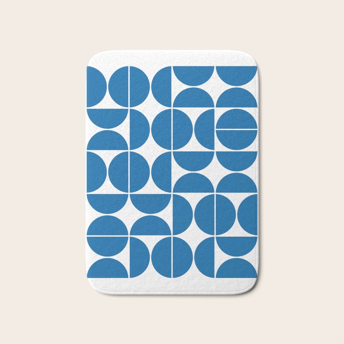 Mid Century Modern Geometric 04 Electric Blue Bath Mat Gallery Image 1