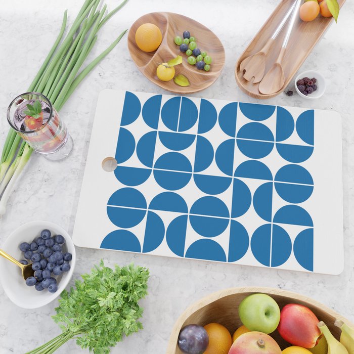 Mid Century Modern Geometric 04 Electric Blue Cutting Board Gallery Image 2