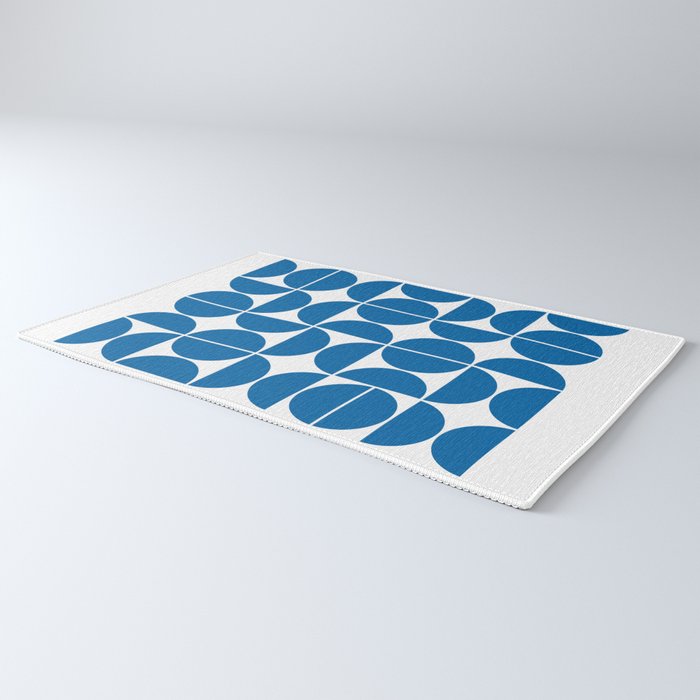 Mid Century Modern Geometric 04 Electric Blue Rug Gallery Image 3