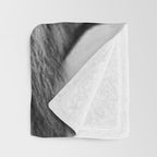 Grouchy Lion being kissed by brunette girl black and white photography Throw Blanket Gallery Image 3