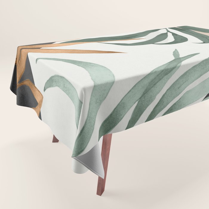 Minimal Abstract Art Tropical Leaves 16 Tablecloth Gallery Image 1