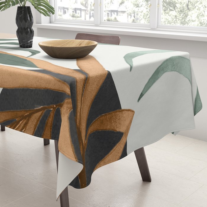 Minimal Abstract Art Tropical Leaves 16 Tablecloth Gallery Image 3