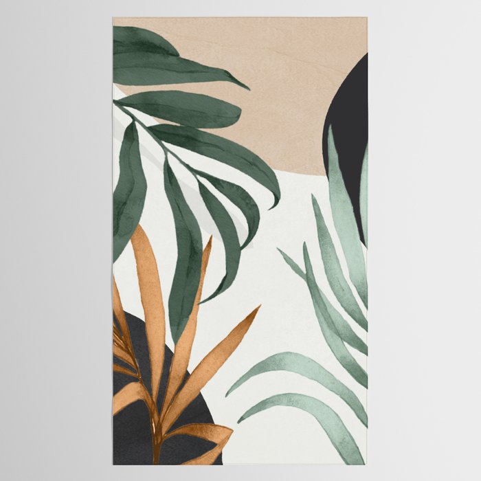 Minimal Abstract Art Tropical Leaves 16 Tablecloth Gallery Image 2