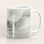 Three Carp Fish in the lake - Vintage Japanese Woodblock Print Art 1900s. Coffee Mug Gallery Image 1