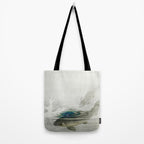 Three Carp Fish in the lake - Vintage Japanese Woodblock Print Art 1900s. Tote Bag Gallery Image 2
