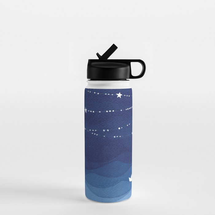 Garland of Stars IV, night sky Water Bottle Gallery Image 1