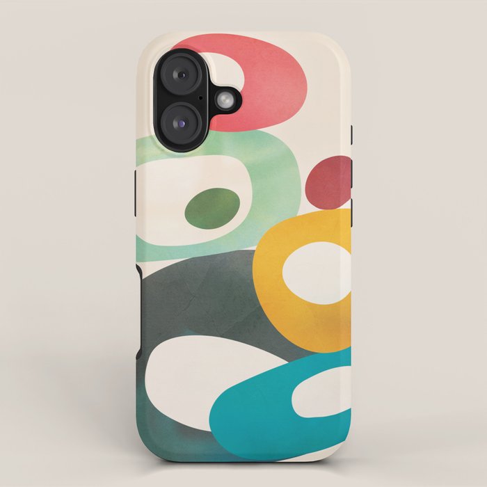 Mid-Century Modern Abstract Art 05 iPhone Case Gallery Image 1