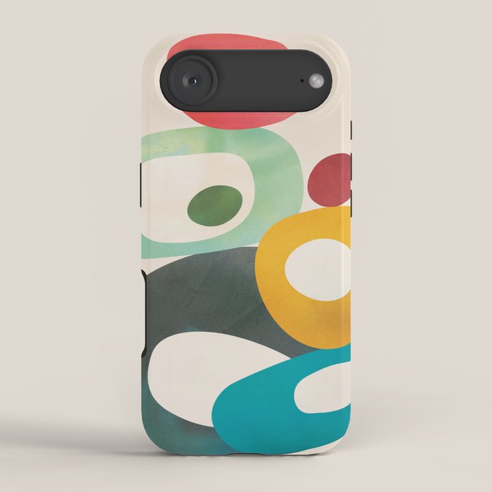 Mid-Century Modern Abstract Art 05 iPhone Case Gallery Image 2