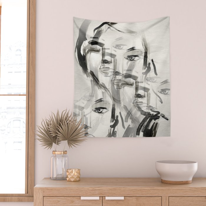 Abstract Portrait 4 Wall Tapestry Gallery Image 2