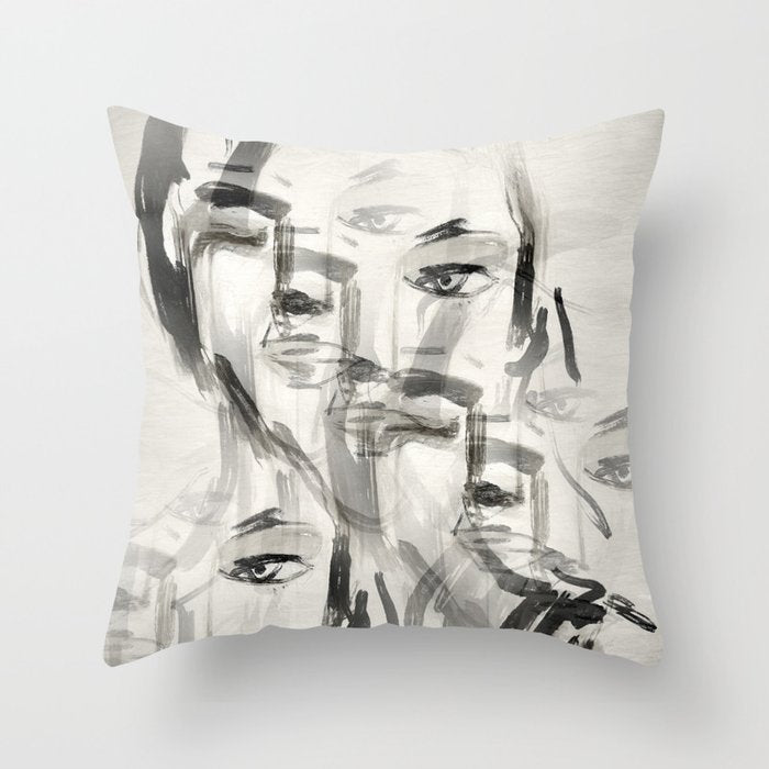 Abstract Portrait 4 Throw Pillow Gallery Image 6