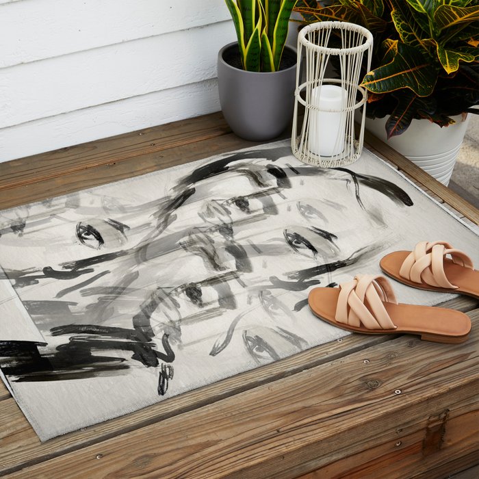 Abstract Portrait 4 Outdoor Rug Gallery Image 2
