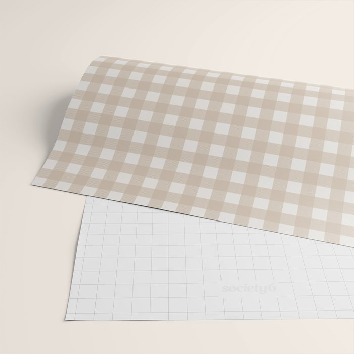 Gingham Cloth / Beige Checks Wrapping Paper Gallery Image 2