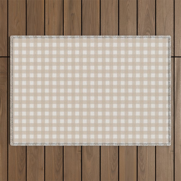 Gingham Cloth / Beige Checks Outdoor Rug Gallery Image 1