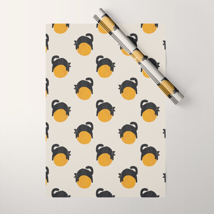 Cat with ball Wrapping Paper Gallery Image 1