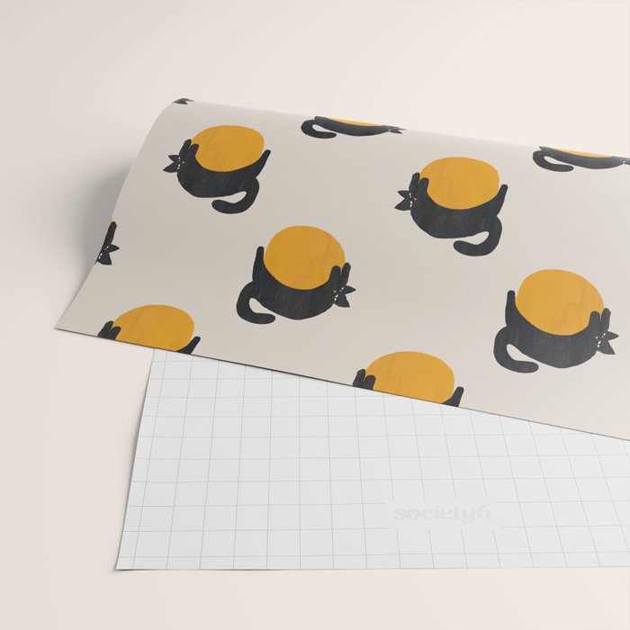 Cat with ball Wrapping Paper Gallery Image 2