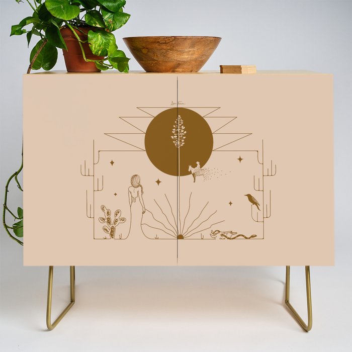 It Was All A Dream - Tan & Rust Credenza Gallery Image 1
