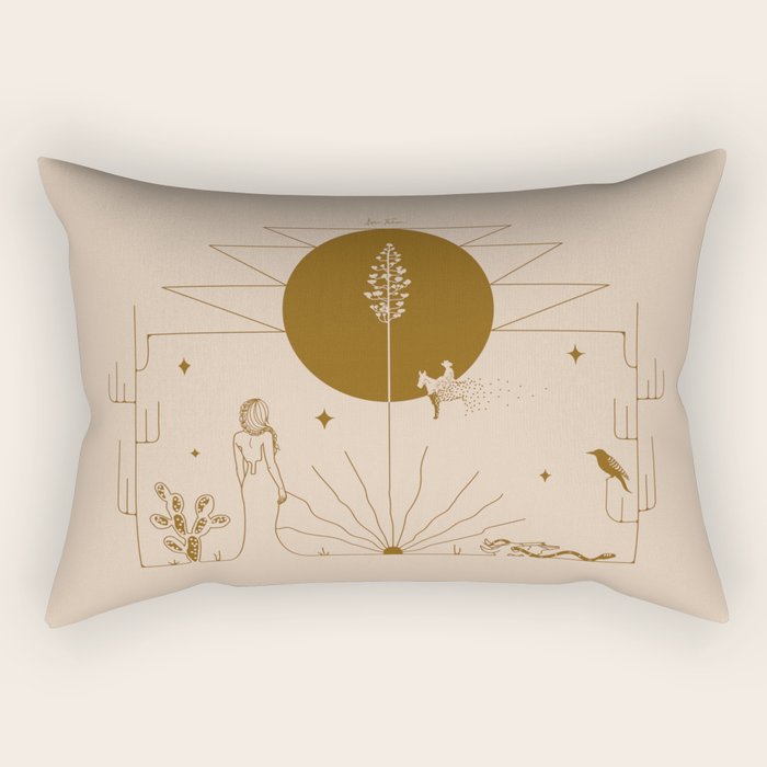 It Was All A Dream - Tan & Rust Rectangular Pillow Gallery Image 2