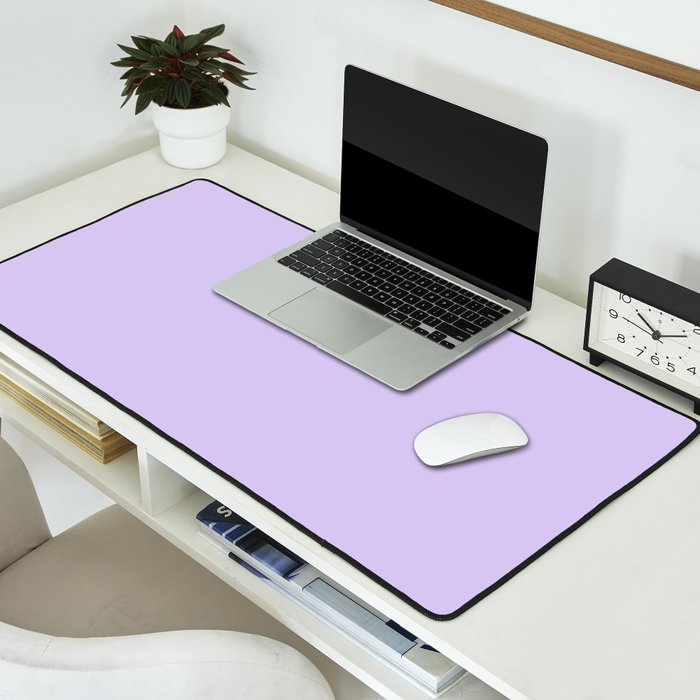 Bright Light Lilac Lavender Purple Solid Desk Mat Gallery Image 2