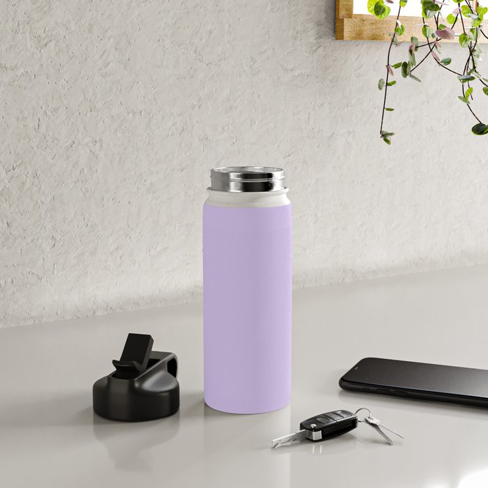Bright Light Lilac Lavender Purple Solid Water Bottle Gallery Image 4
