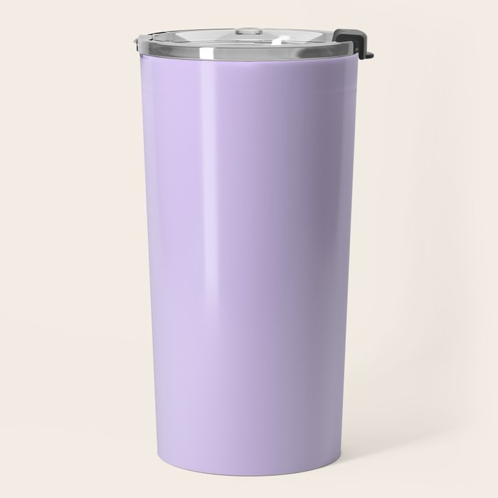 Bright Light Lilac Lavender Purple Solid Travel Mug Gallery Image 2