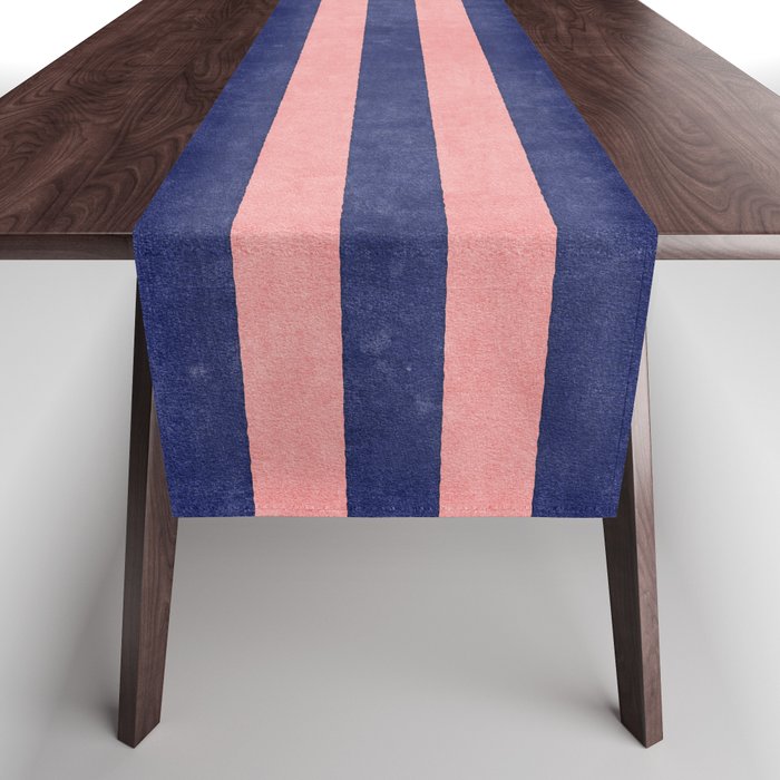 STRIPES - 005 - navy blue and pink Table Runner Gallery Image 1