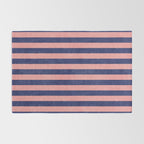 STRIPES - 005 - navy blue and pink Rug Gallery Image 2