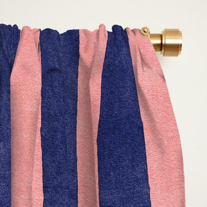 STRIPES - 005 - navy blue and pink Window Curtain Gallery Image 2