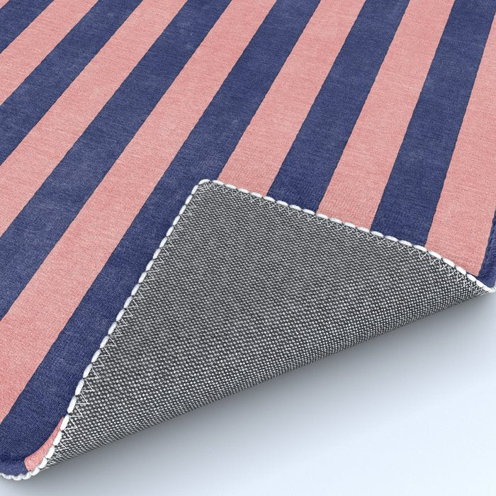 STRIPES - 005 - navy blue and pink Rug Gallery Image 4