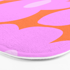 Pastel Pink Retro Flowers Orange Background #decor #society6 #buyart Bath Mat Gallery Image 3