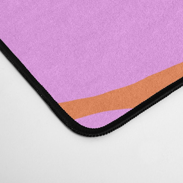 Pastel Pink Retro Flowers Orange Background #decor #society6 #buyart Desk Mat Gallery Image 4