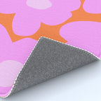 Pastel Pink Retro Flowers Orange Background #decor #society6 #buyart Rug Gallery Image 4