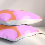 Pastel Pink Retro Flowers Orange Background #decor #society6 #buyart Pillow Sham Gallery Image 3