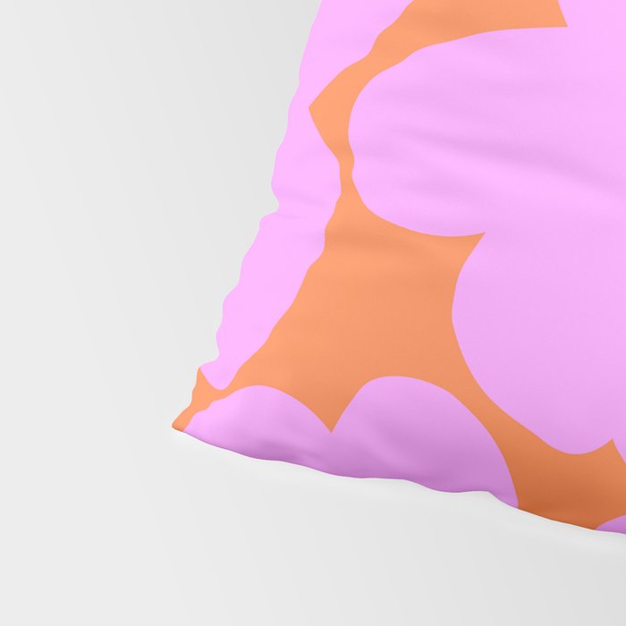 Pastel Pink Retro Flowers Orange Background #decor #society6 #buyart Pillow Sham Gallery Image 4
